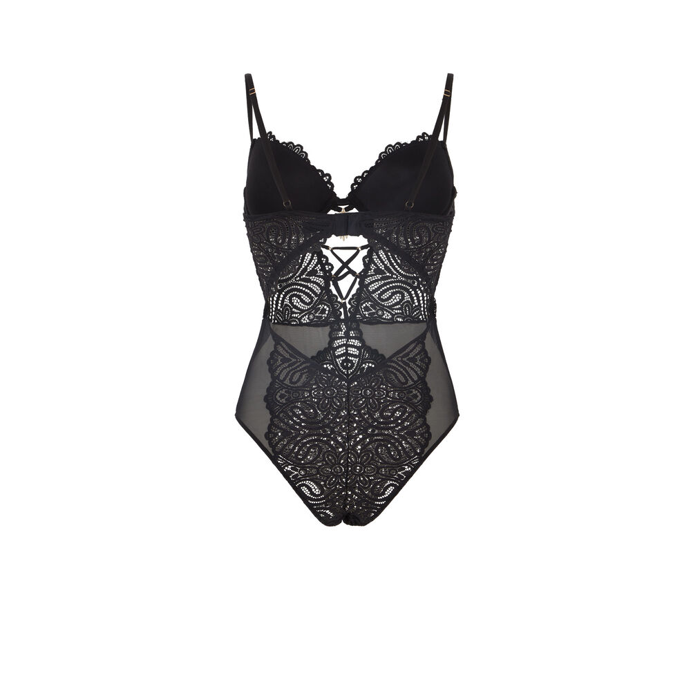 Body push up en dentelle - noir noir.
