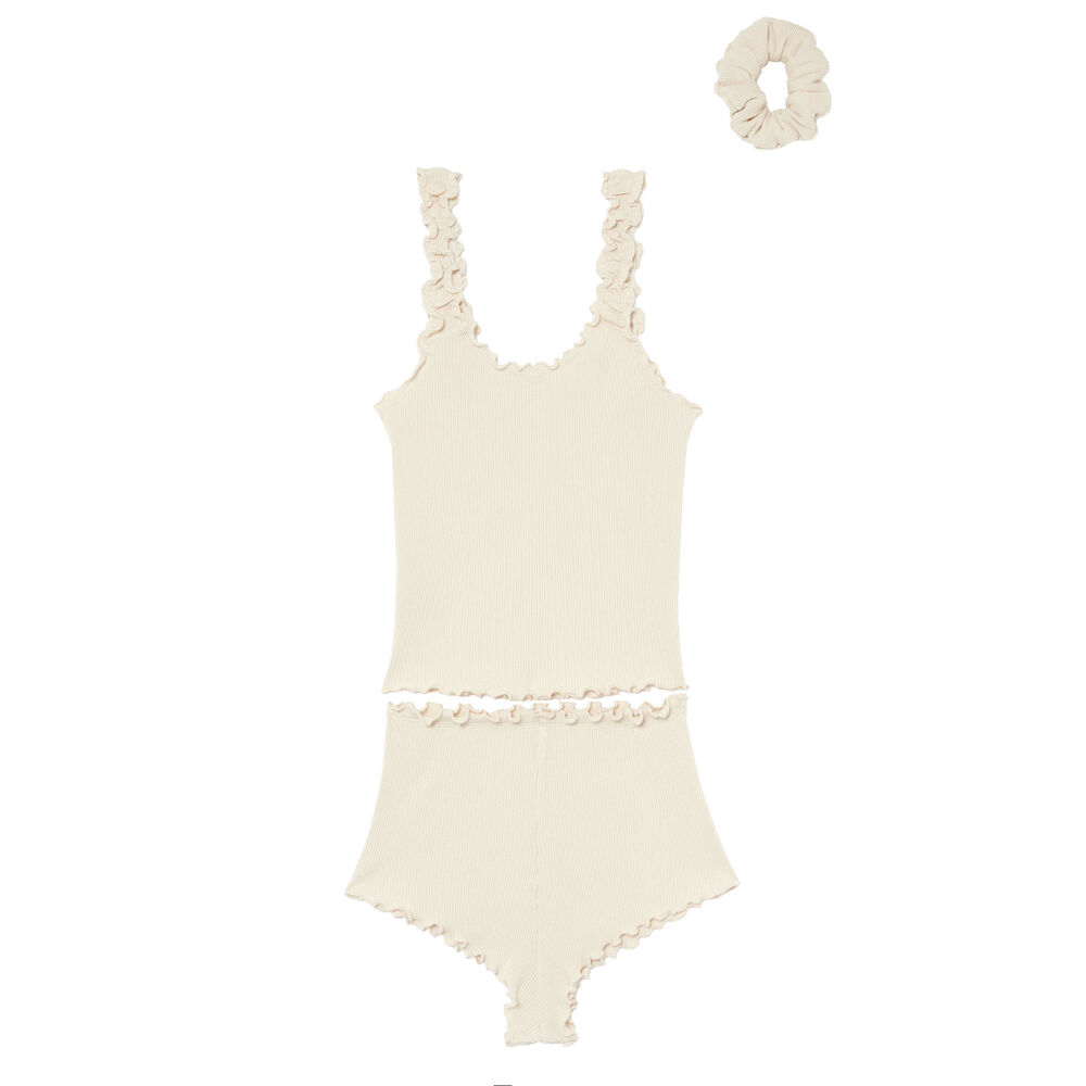 Set de pyjama avec chouchou assorti - écru ecru.