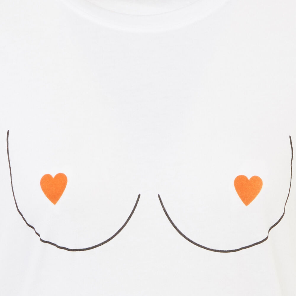 Top imprimé boobs - blanc blanc.