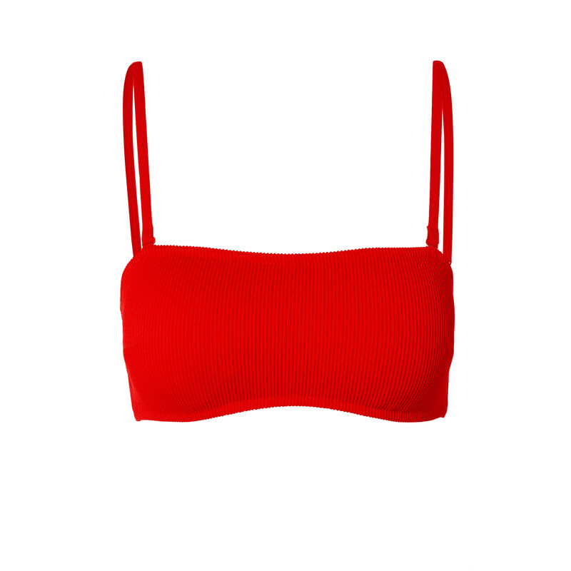 haut de maillot bandeau gaufré - rouge haut de maillot bandeau gaufré - rouge;