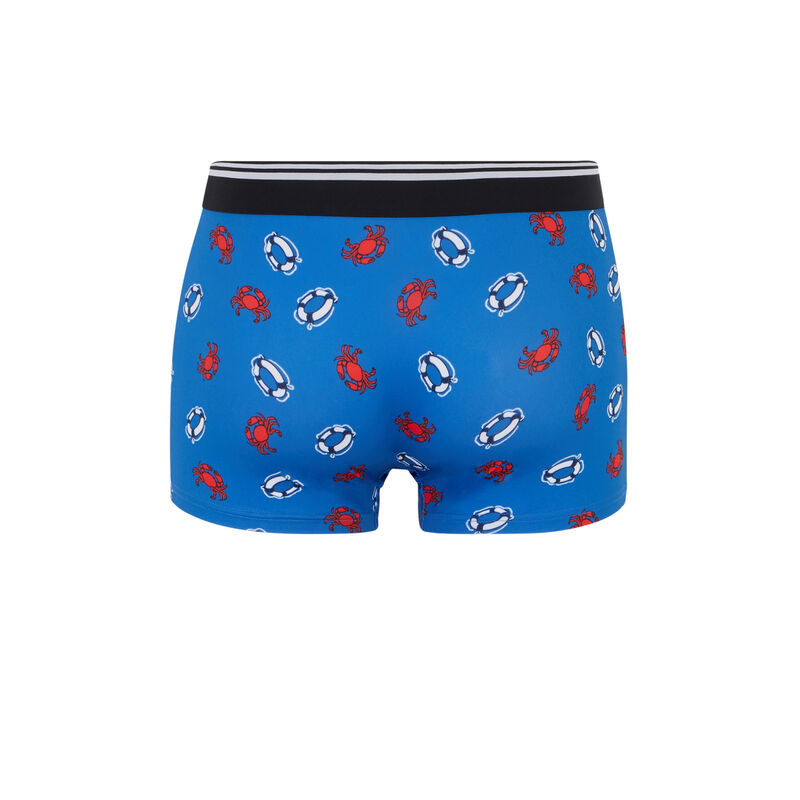 boxer en coton imprimé crabes - bleu boxer en coton imprimé crabes - bleu ;