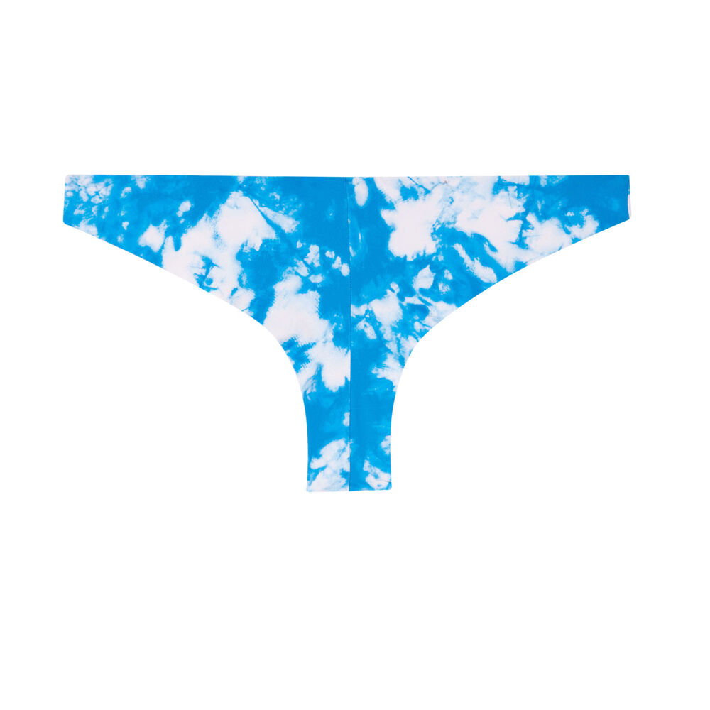 Bas de maillot tanga motif tie and dye - bleu bleu.