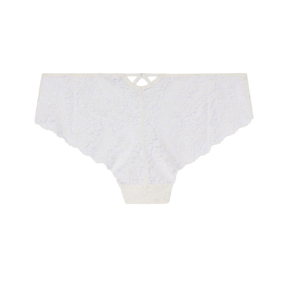 Shorty en dentelle fleurie - écru ecru.
