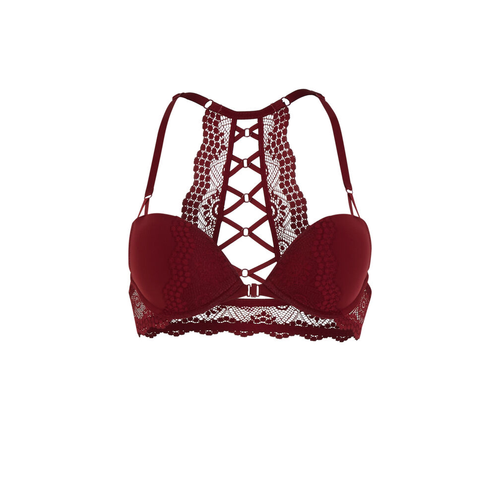 Soutien-gorge push-up détail dos - rouge rouge.