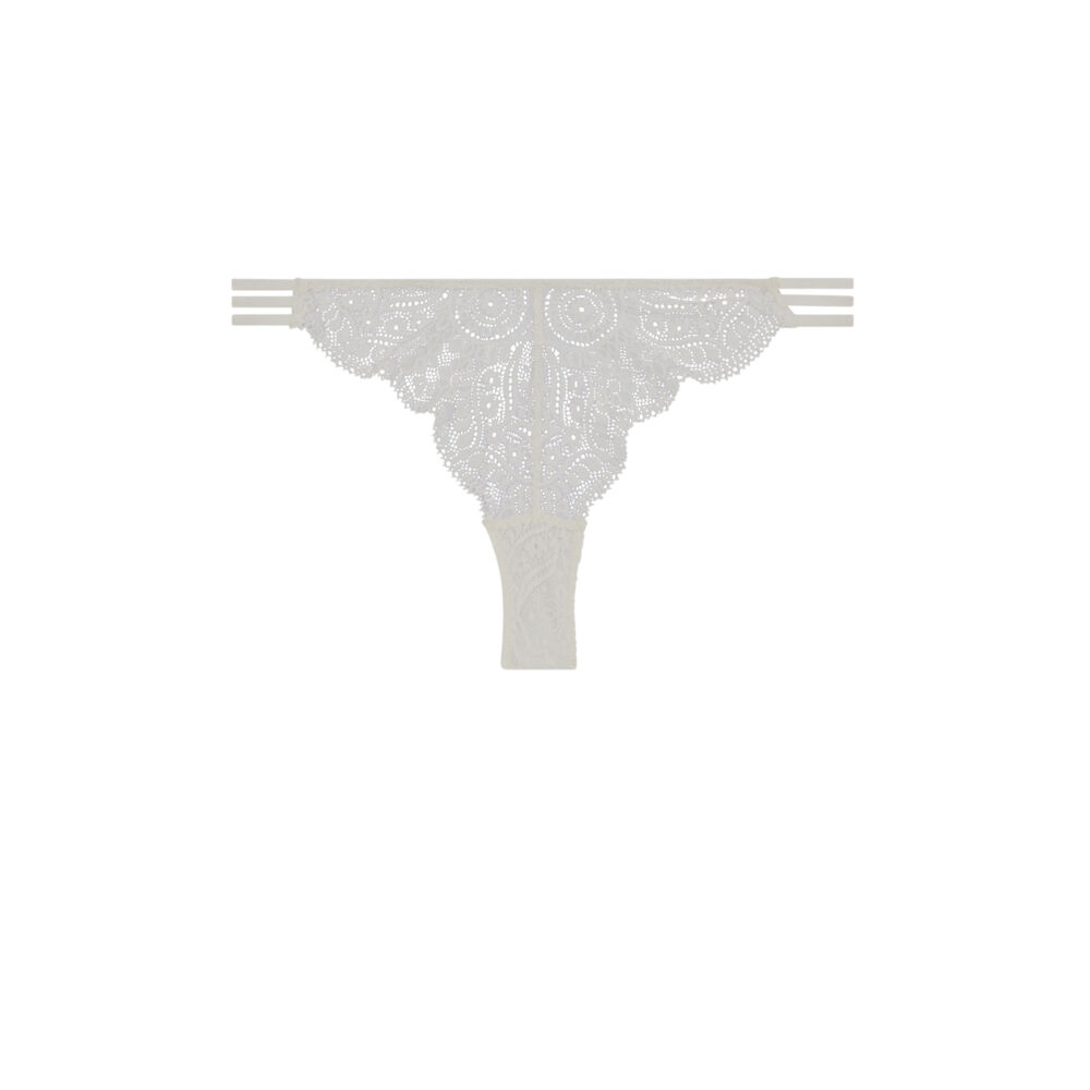 Tanga en dentelle sabriniz blanc.