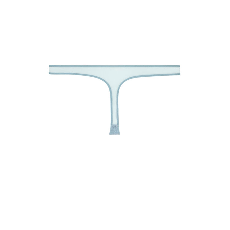 Tanga dentelle revoltiz bleu gris.