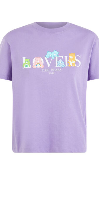 Top &agrave; manches courtes print les bisounours bisloversiz lavande.