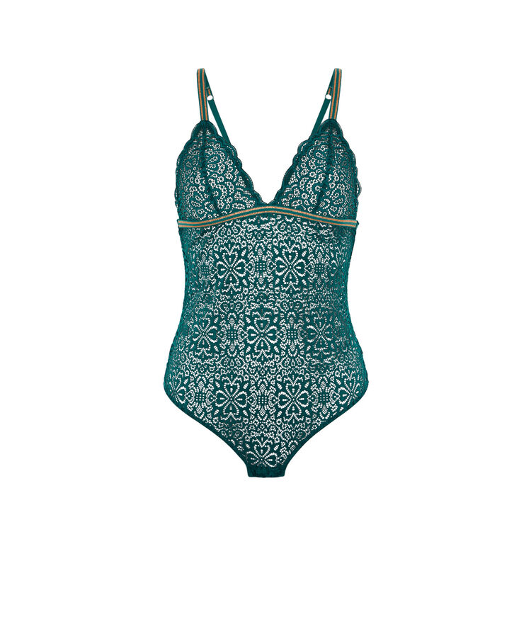 Body sans armatures en dentelle lurexbandiz vert.