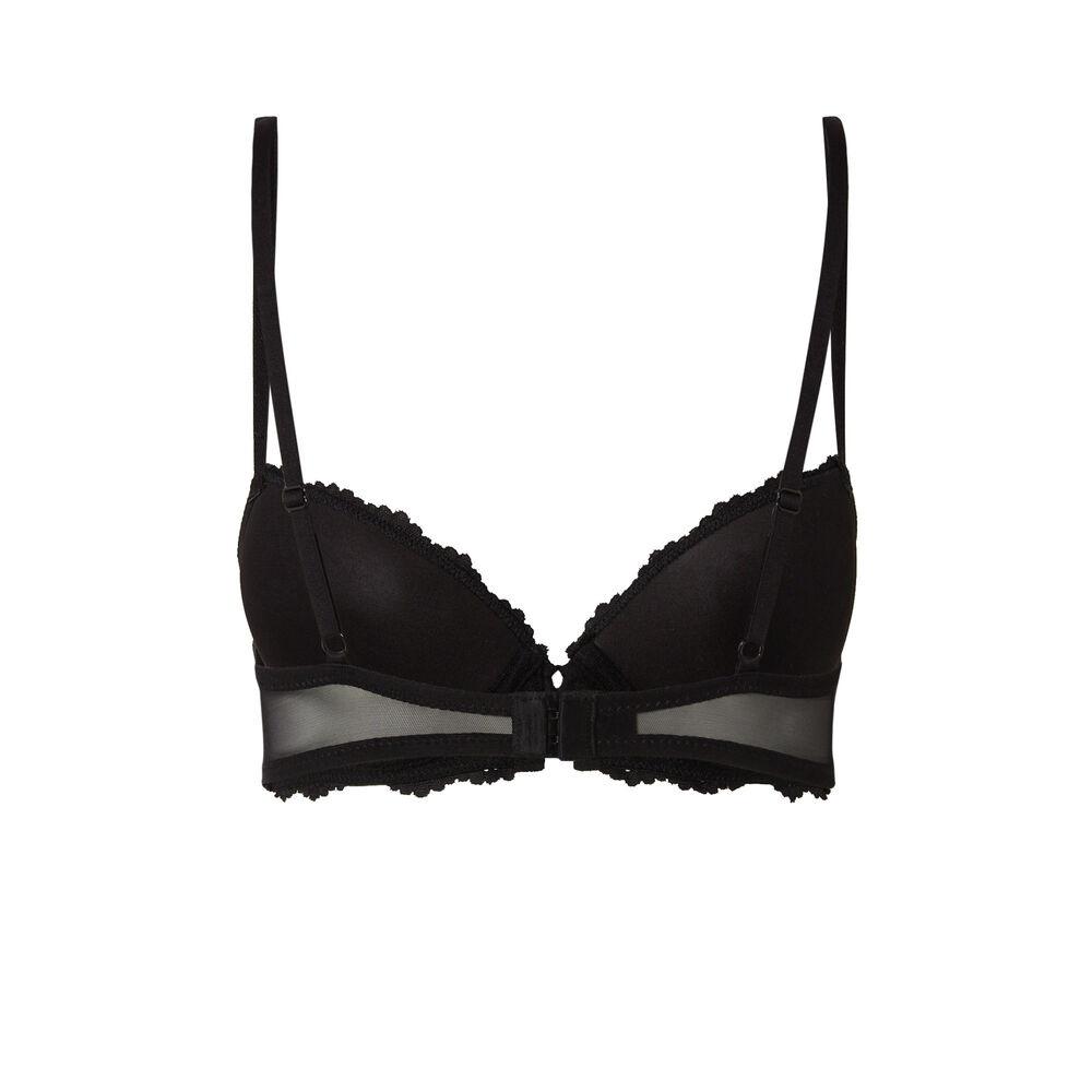 Soutien-gorge push-up en dentelle fleurie - noir noir.