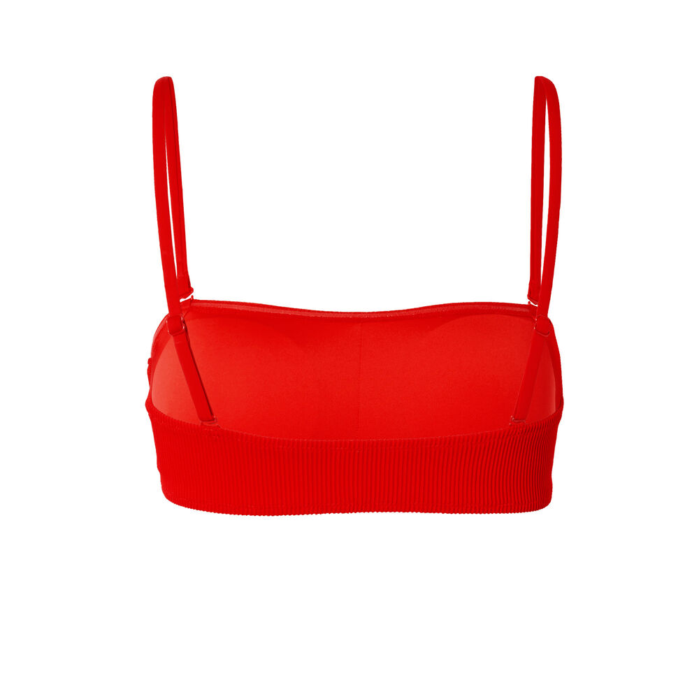 Haut de maillot bandeau gaufré - rouge rouge.