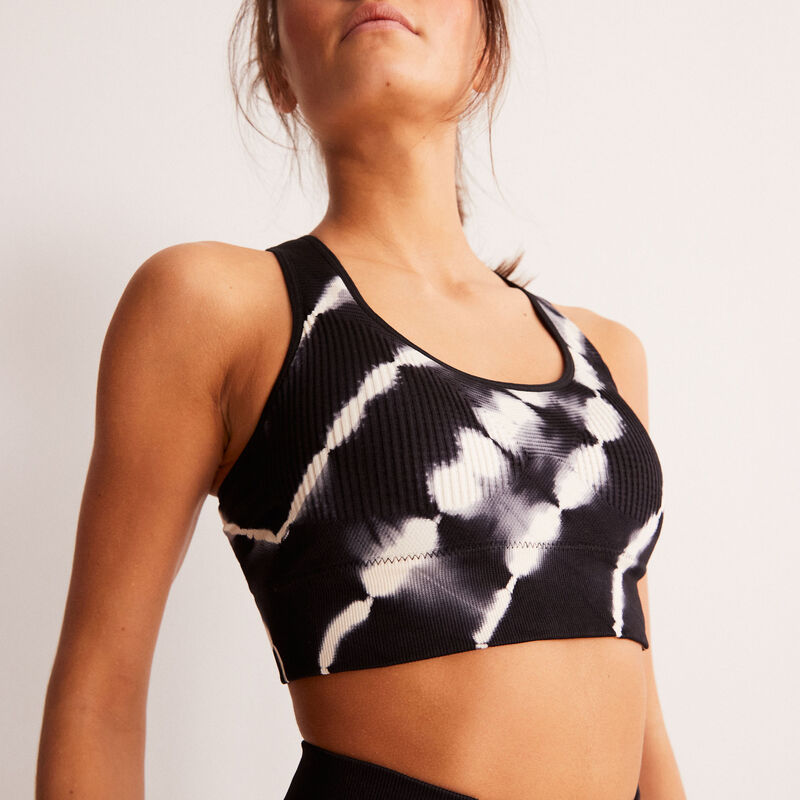 brassière sport effet tie and dye - noir brassière sport effet tie and dye - noir;