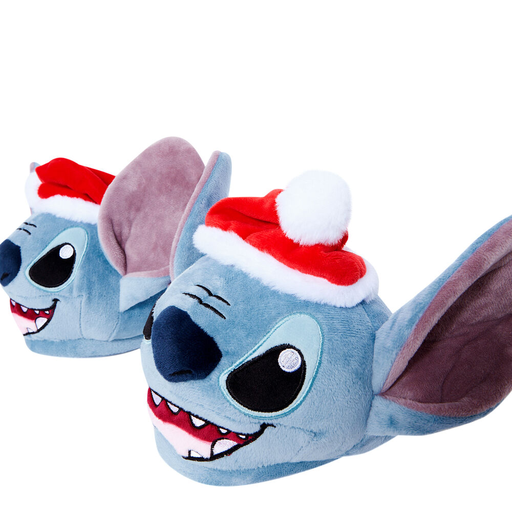 Chaussons stitch à noël - bleu bleu.