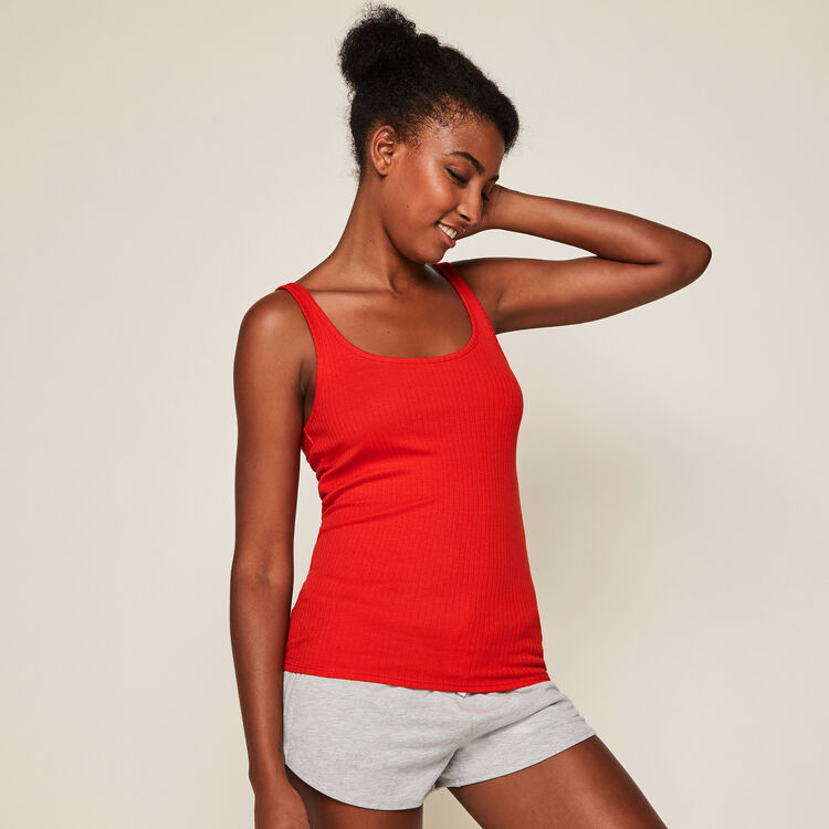 Top débardeur en jersey uni debidiz Top débardeur en jersey uni debidiz ;