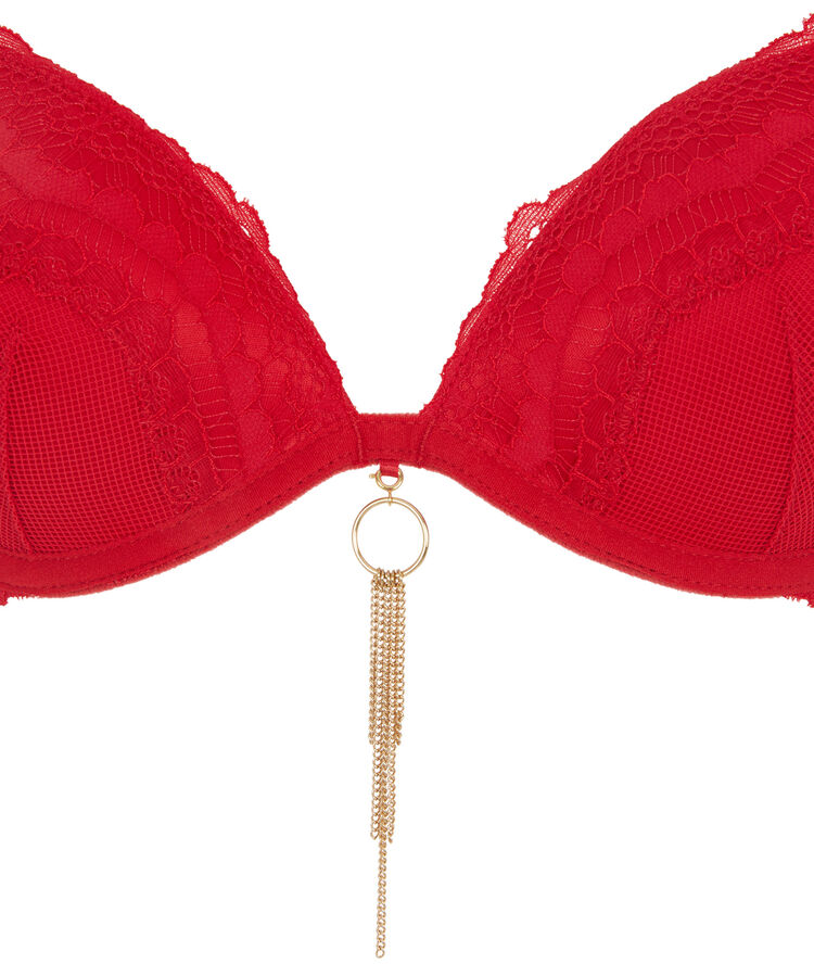 Soutien-gorge push-up détail bijou superstariz rouge.