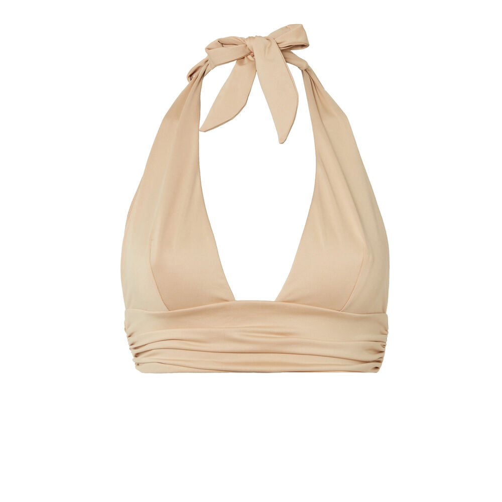 Haut de maillot triangle foulard x romy - beige beige.