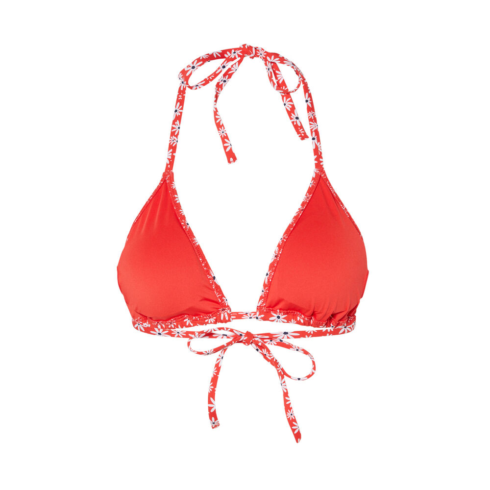Haut de maillot triangle à motifs fleurs - rouge rouge.