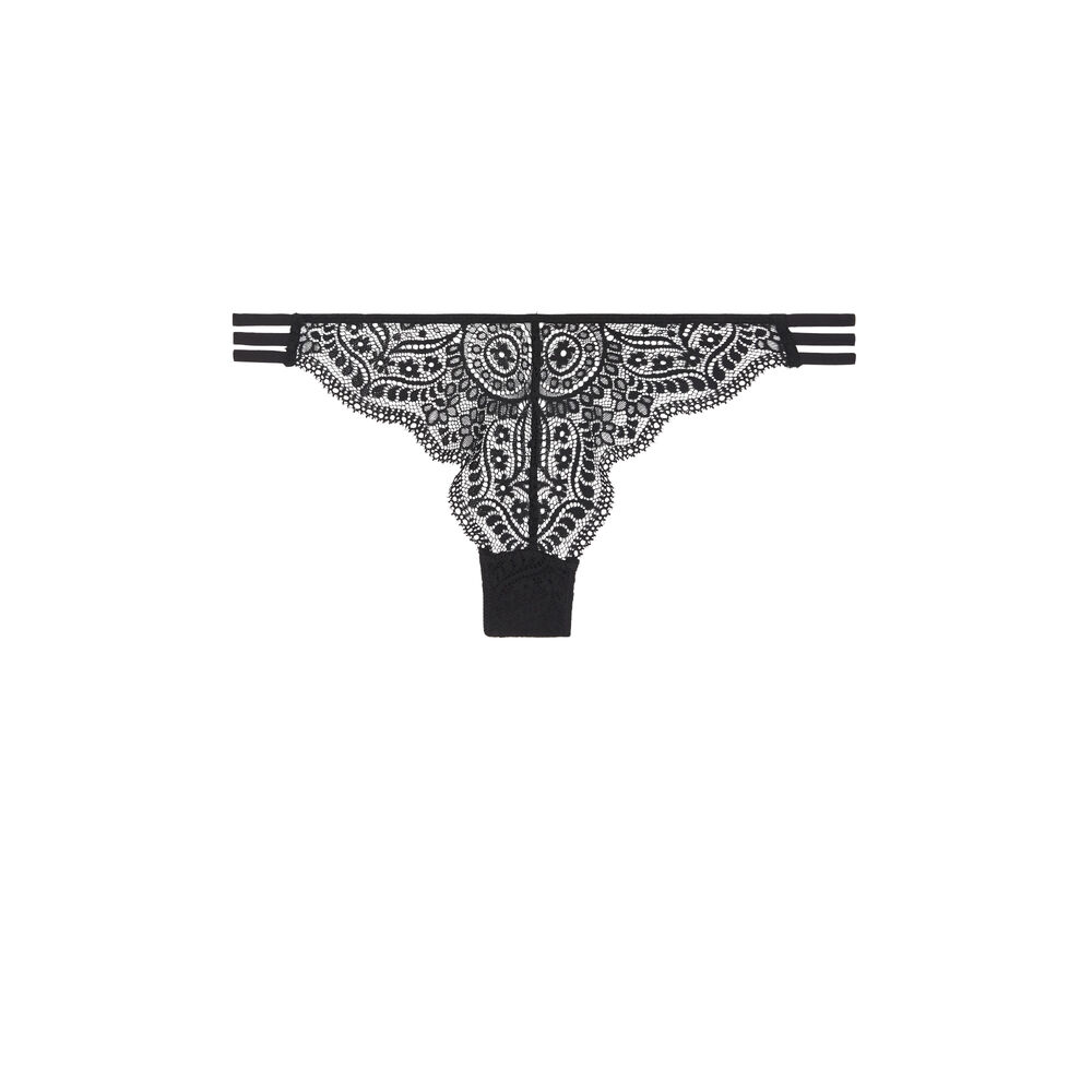 Tanga en dentelle sabriniz noir.