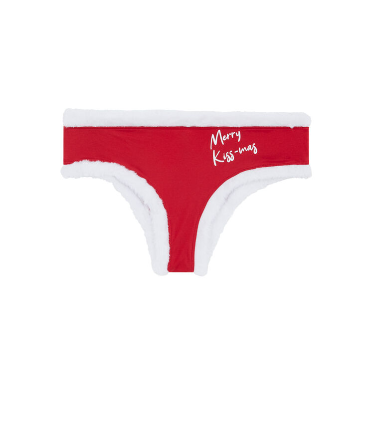 Shorty détail fausse fourrure sexynoelliz rouge.