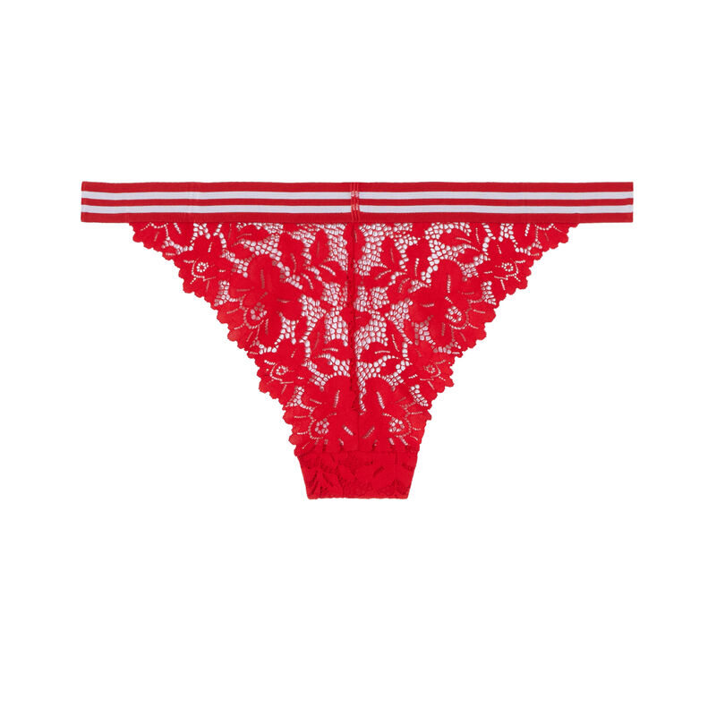 culotte en dentelle et élastique bicolore - rouge culotte en dentelle et élastique bicolore - rouge;