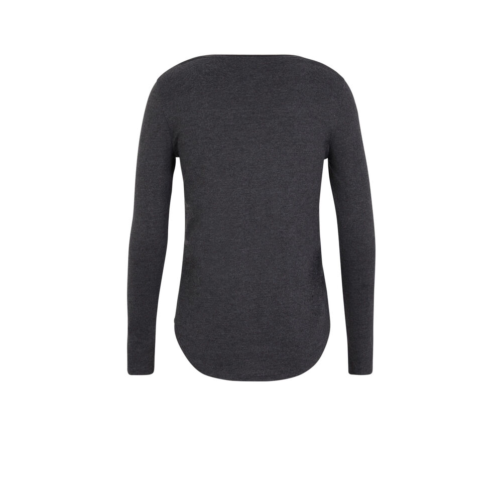 Top uni à manches longues - gris grey.