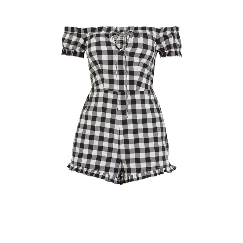 Combishort imprimé carreaux - noir Combishort imprimé carreaux - noir;