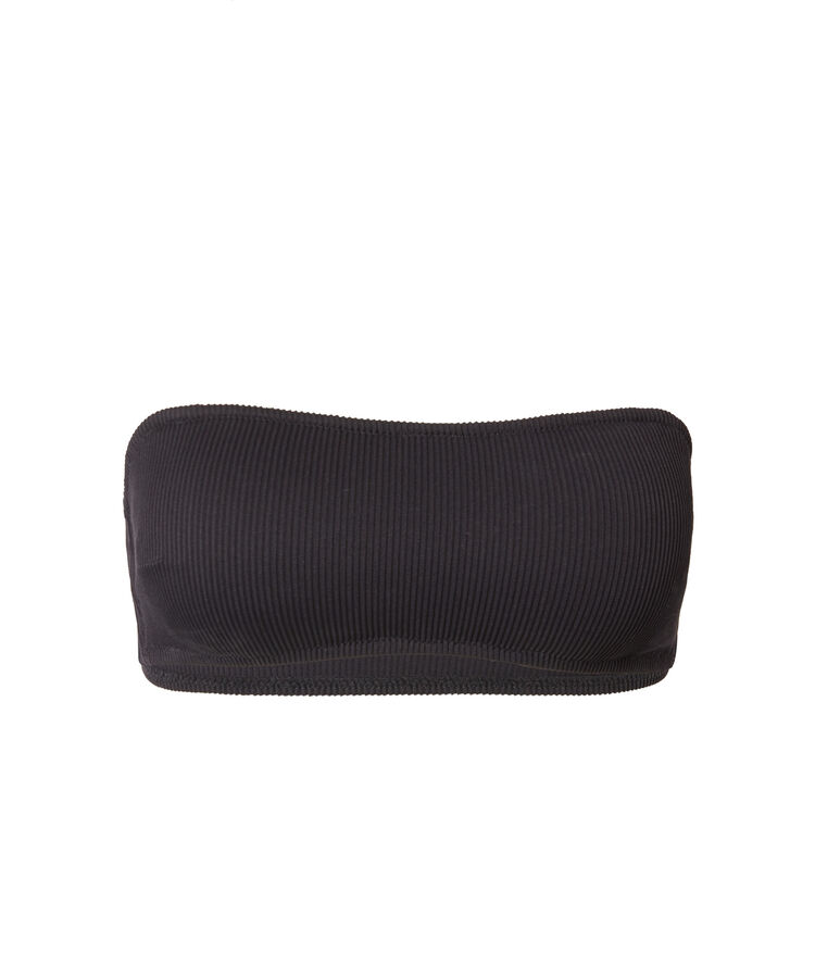Haut de maillot de bain bandeau texturé - noir noir.