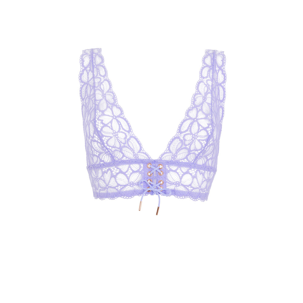 Soutien-gorge triangle en dentelle - lilas lilas.