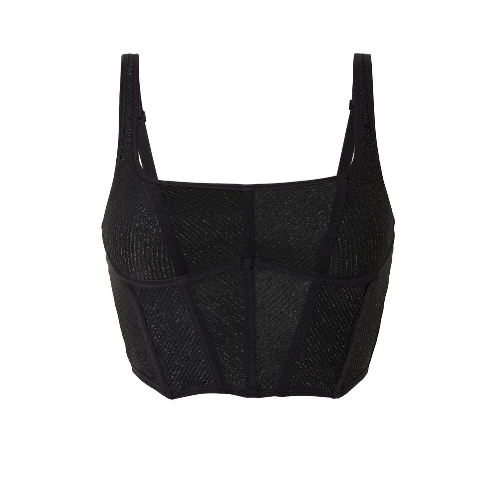 Bustier à paillettes aya x undiz - noir noir.