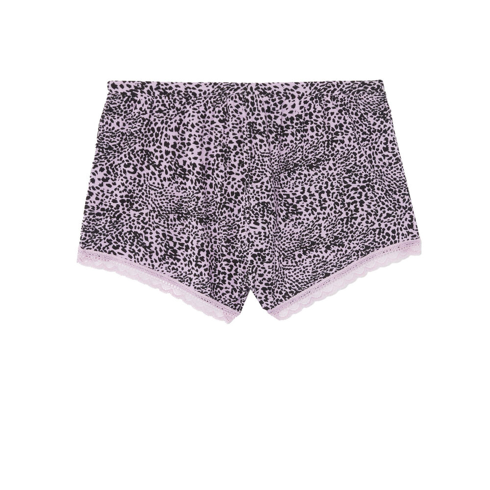 Short à imprimé léopard en jersey - lilas violet.
