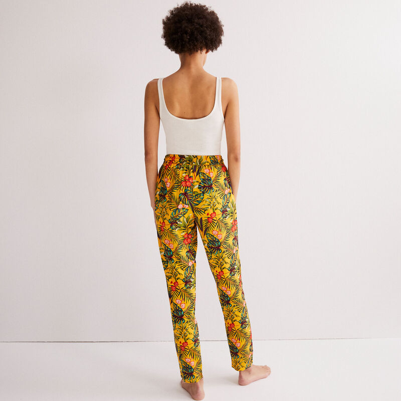 pantalon à motifs tropical - noir pantalon à motifs tropical - noir;