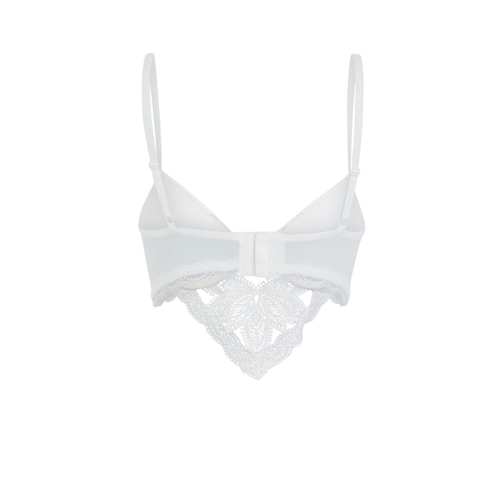 Soutien-gorge push micro et dentelle - blanc blanc.