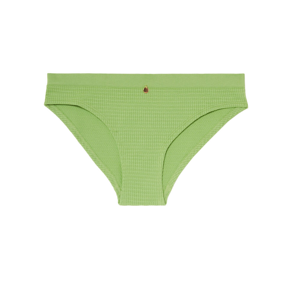 Culotte effet gauffré détail bijou - vert vert.