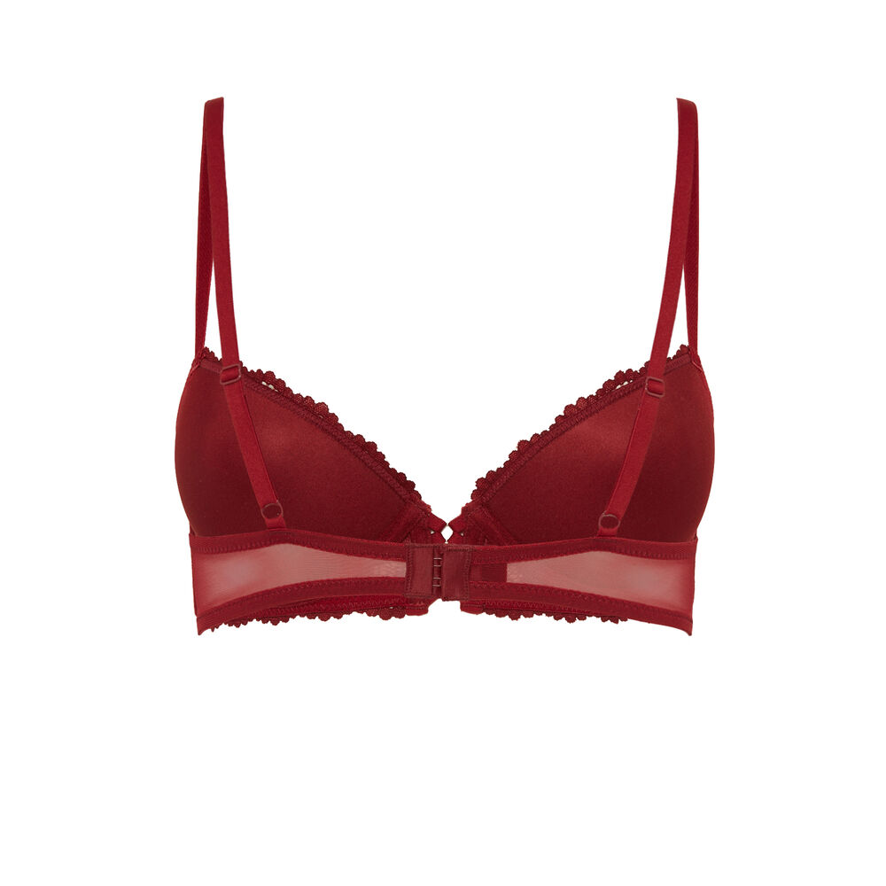 Soutien-gorge push-up en dentelle fleurie - rouge rouge.