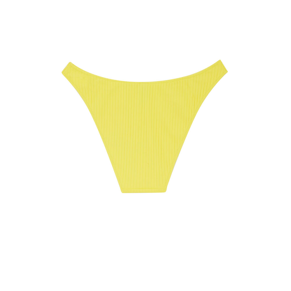 Bas de maillot de bain culotte échancrée - jaune jaune.