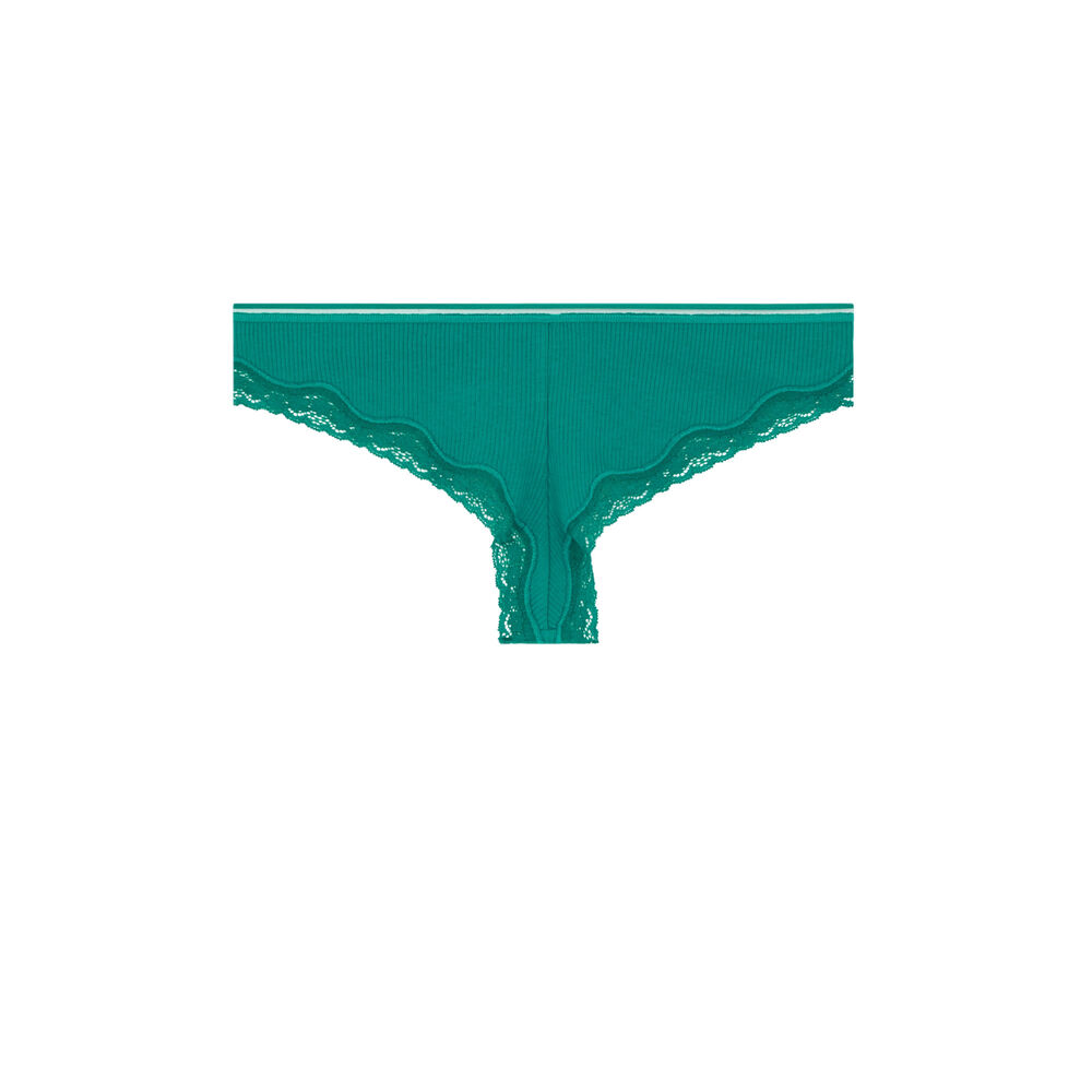 Tanga en coton - vert vert.