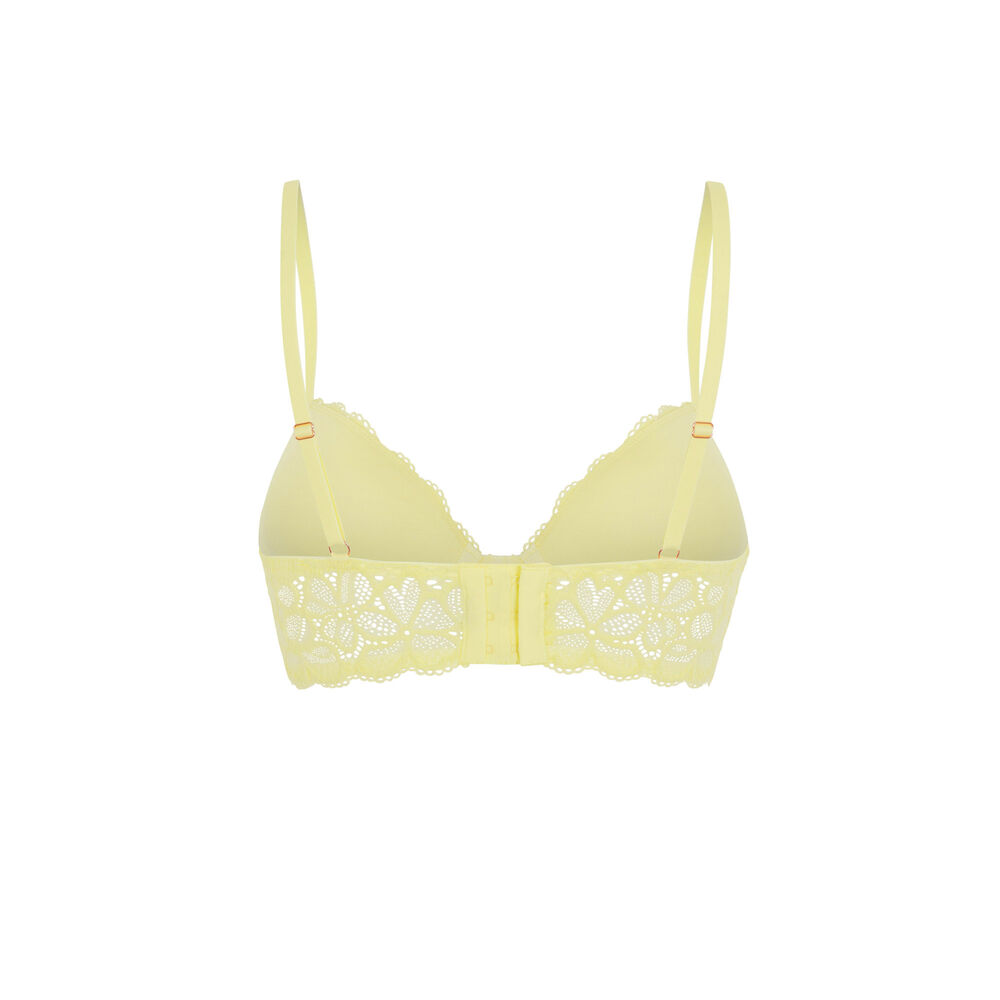 Soutien-gorge ampli en dentelle - jaune jaune.