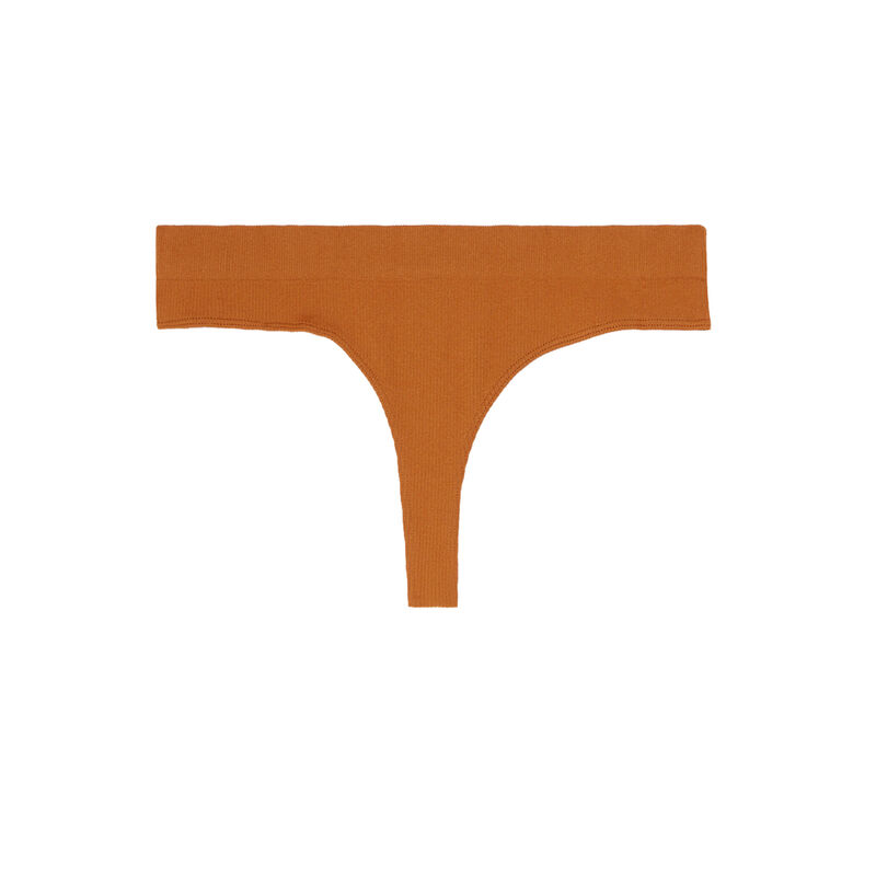 string sans couture taille haute - marron string sans couture taille haute - marron;