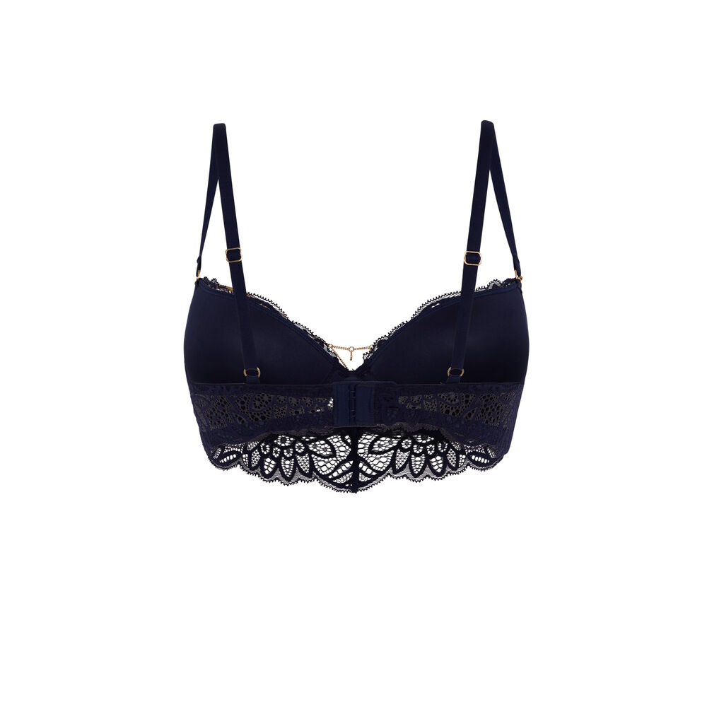 Soutien-gorge bustier push bijou - bleu nuit bleu.