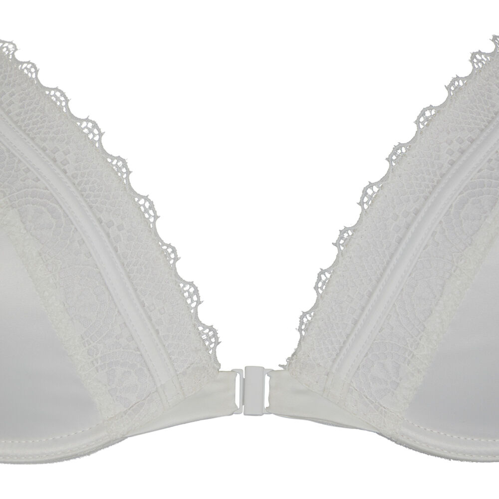 Soutien-gorge ampli satiné - blanc cassé blanc.