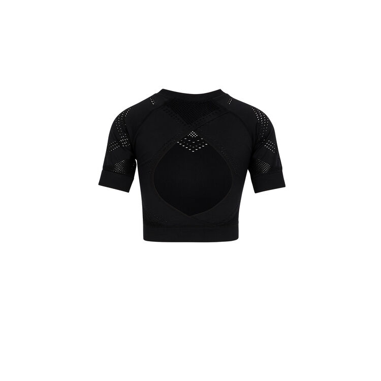 Crop top sport sans coutures herosportiz noir.