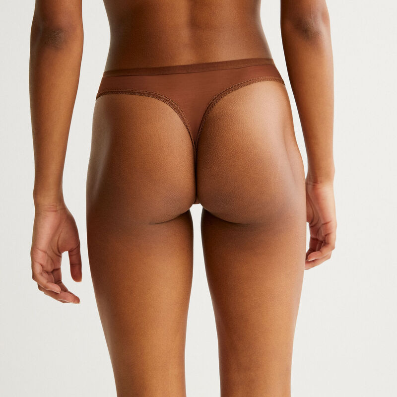 string en tulle uni - marron string en tulle uni - marron;