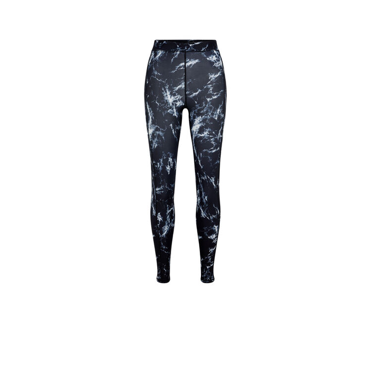 Legging sport imprimé marbre supermarbliz noir.
