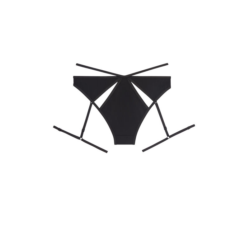 Culotte porte-jarretelles en micro jaretiz Culotte porte-jarretelles en micro jaretiz;