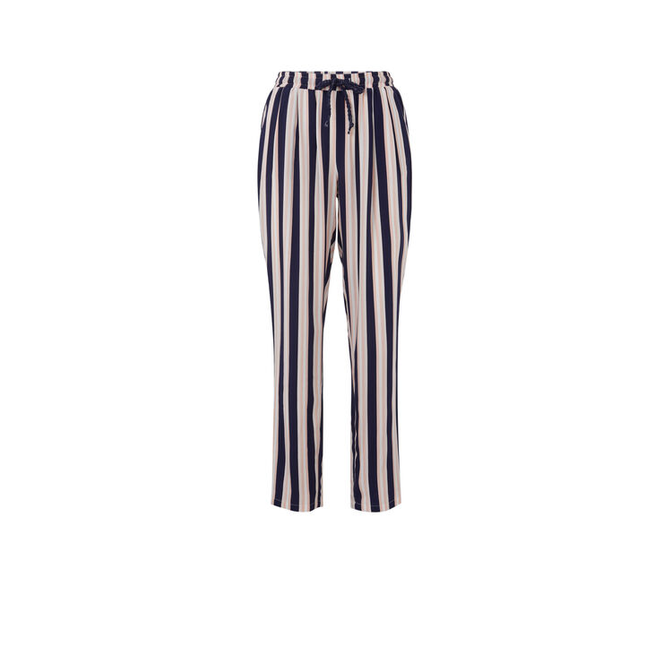 Pantalon a rayures fleurchiniz bleu marine.