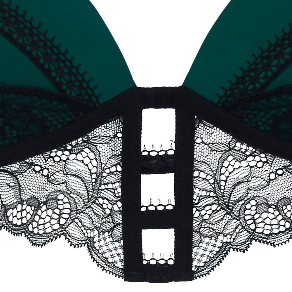 Soutien-gorge push-up bi-matières - vert vert.