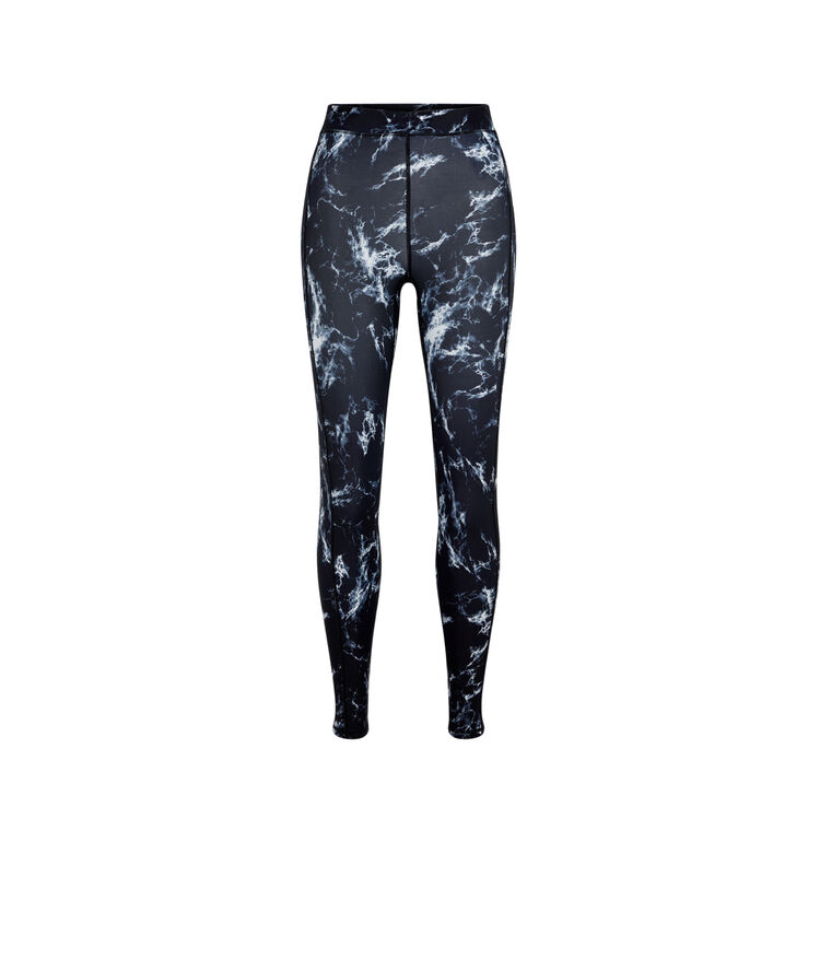 Legging sport imprimé marbre supermarbliz noir.