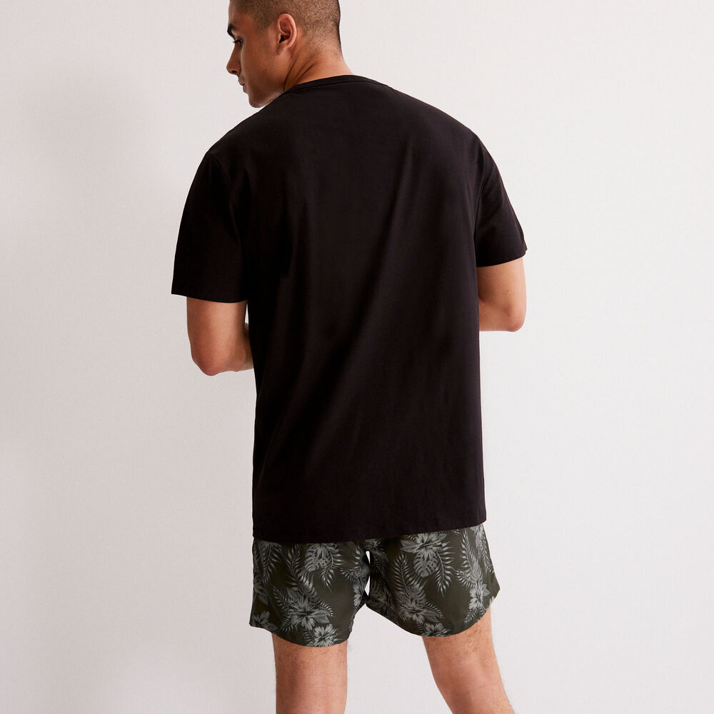 Short de bain imprimé tropical - kaki vert.