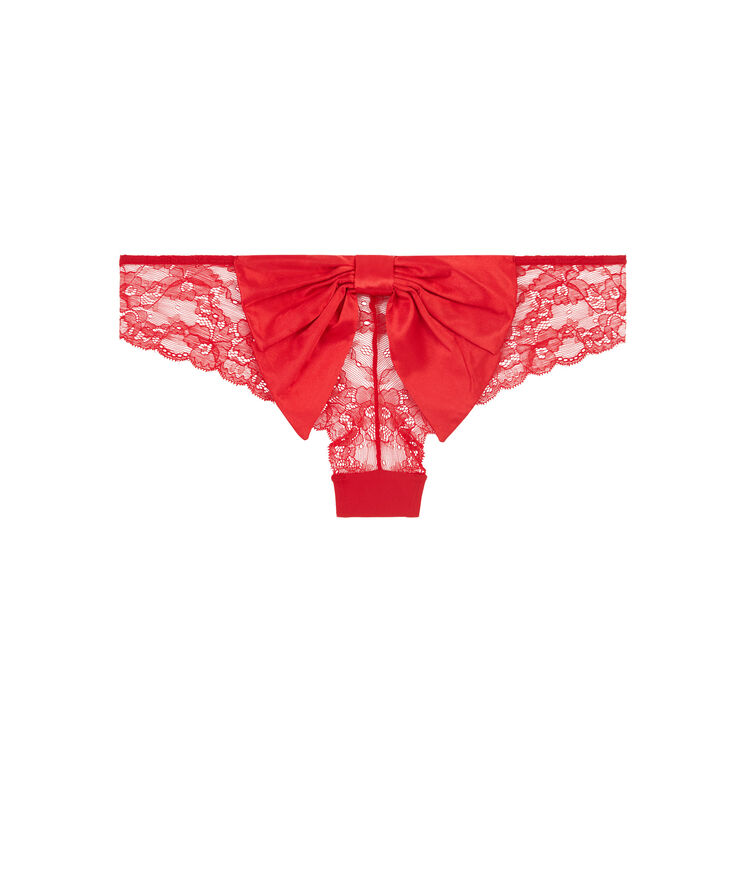 Shorty satiné détail noeud engbeaucadidiz rouge.