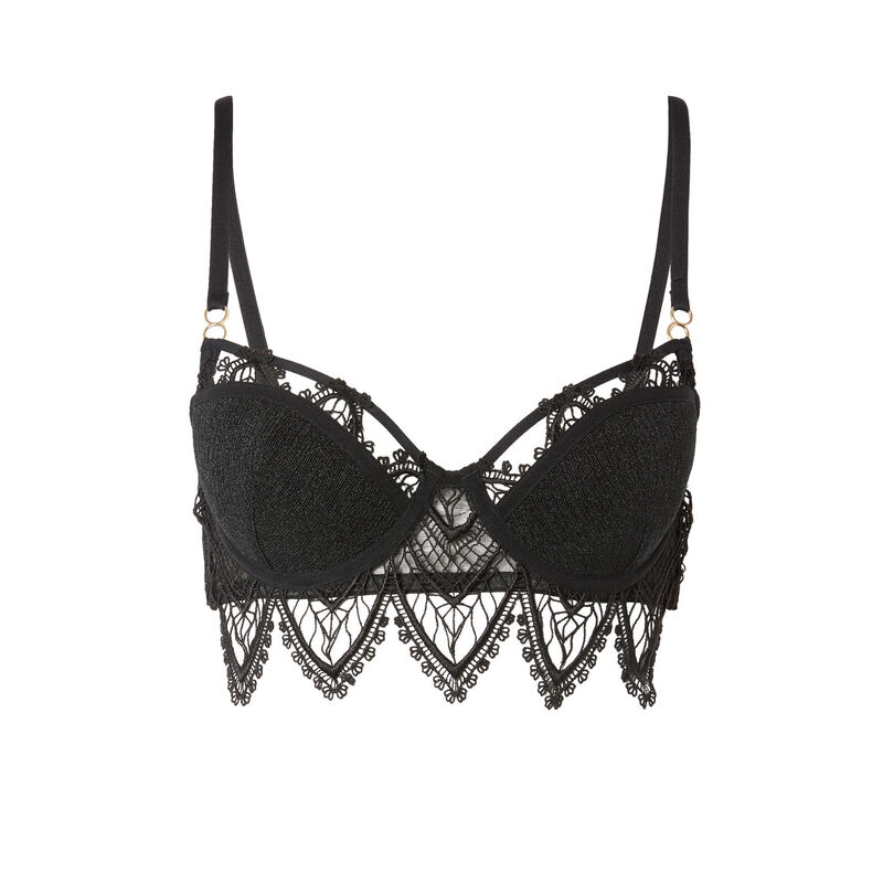 soutien-gorge bustier ampli en guipure - noir soutien-gorge bustier ampli en guipure - noir;