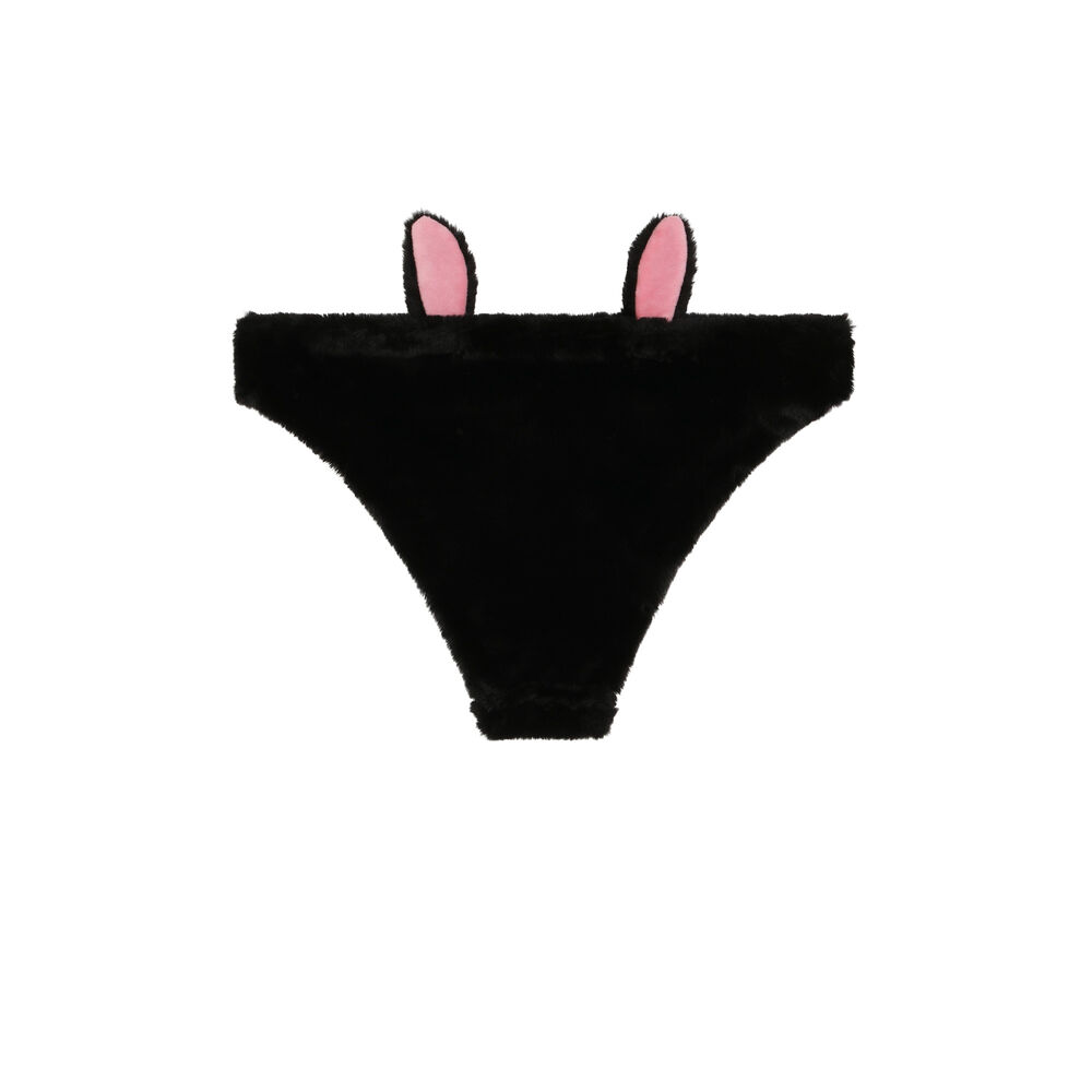 Culotte fourrure lapinou - noir noir.